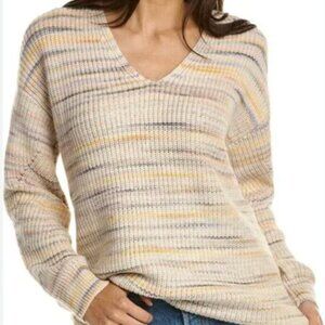 NWT Michael Stars V-Neck Spacedye Sweater, Size S
